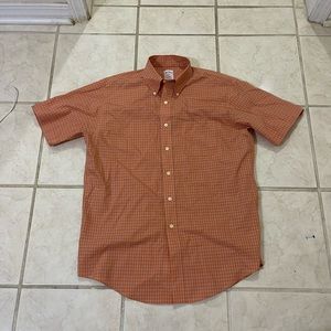 Brooks Brothers 346 Original Non Iron Shirt Adult Medium Check Button Up Men's